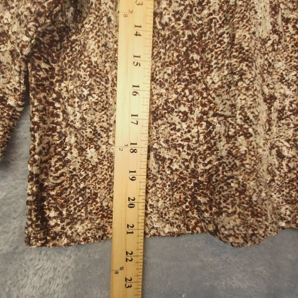Laura Ashley Womens Blouse Top Shirt Brown Pullover V Neck Printed 3/4 Sleeve PM - Picture 4 of 10